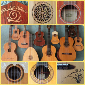 Eine Collage von Sandras Instrumenten