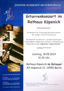 Plakat zum Familienkonzert im Rathaus Köpenick